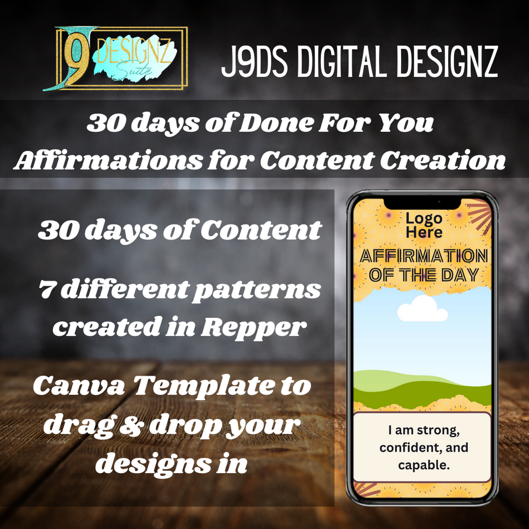 Done For You 30 Days Affirmations Content Creation Template (FREE)-Canva Template